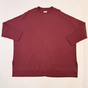 Pact Tunic Shirt Womens Plus XL/XXL Red Organic Cotton Dolman 3/4 Sleeve Top NEW